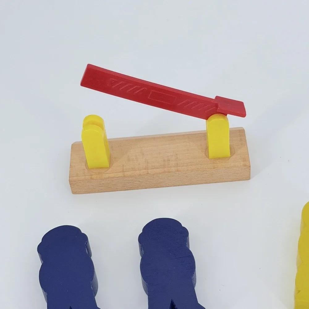 Wooden Railway Train Accessories Lot 45 Pc Figures Signs Buildings Trees